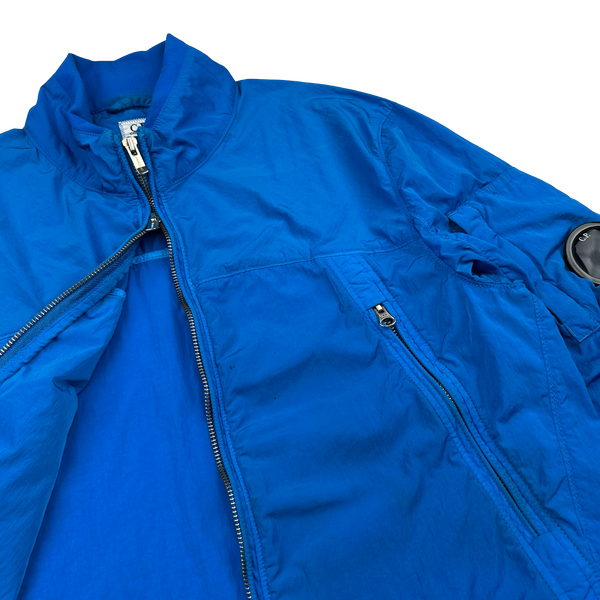 CP Company Blue Chrome Lens Viewer Nylon Bomber Jacket - Large