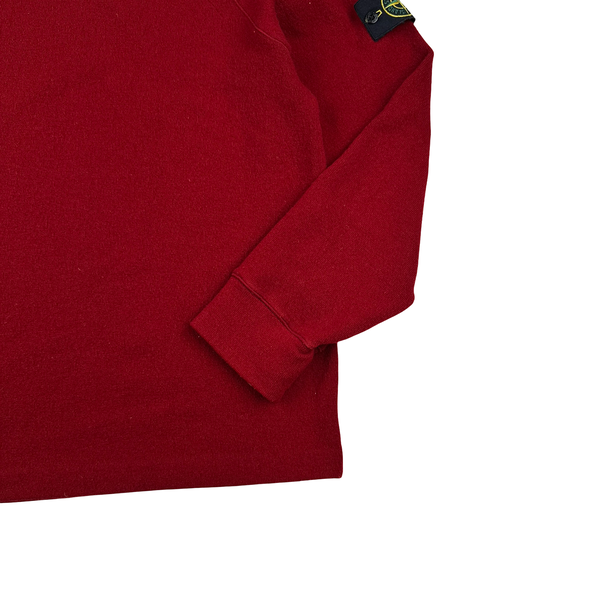 Stone Island Red Wool Blend 2004 Vintage Pullover Jumper - Large