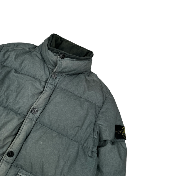 Stone Island 2017 Grey Resin Poplin Down TC Puffer - Medium