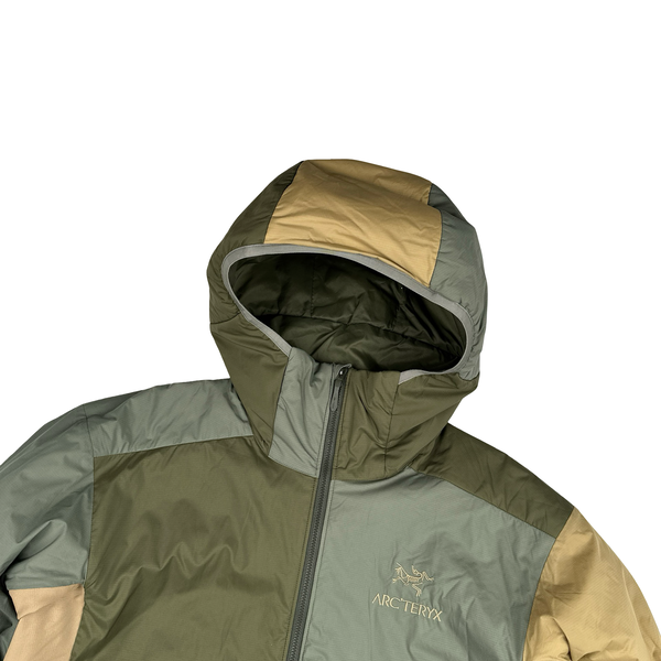 Arcteryx Green/Beige Colour Block Atom LT Hoodie Jacket - Medium