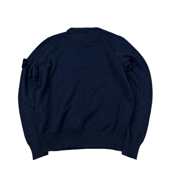 Stone Island Navy Cotton Lightweight Knit - Small