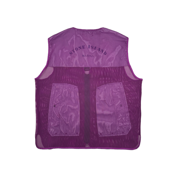 Stone Island 2023 Purple Reflective Marina Mesh Vest - XL