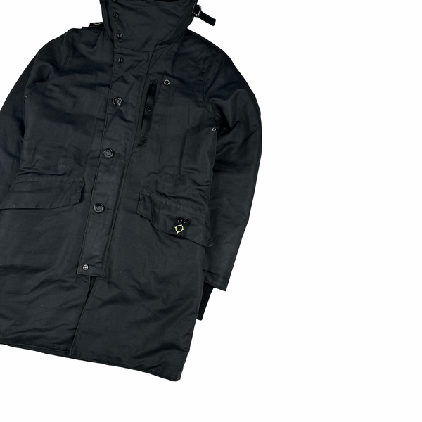 Ma Strum Dark Grey Quilted Multipocket Buttoned Jacket - Medium