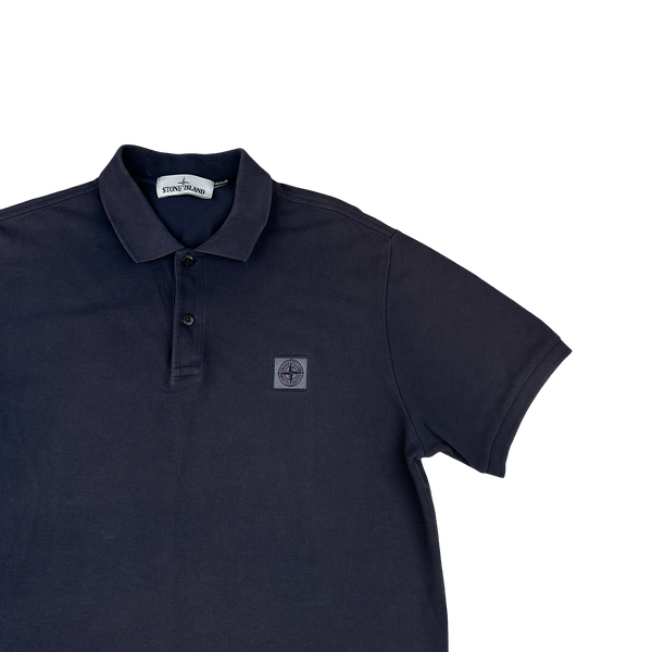 Stone Island 2020 Navy Polo Patch Shirt - Large