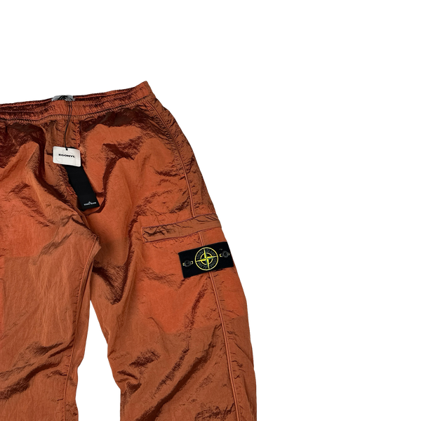 Stone Island 2022 Orange Econyl Nylon Metal Trousers - 33"