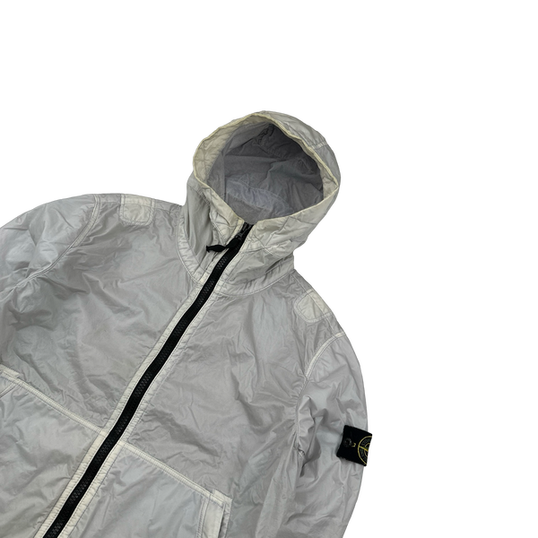 Stone Island 2018 Ice White Lamy Flock Hooded Jacket - Medium