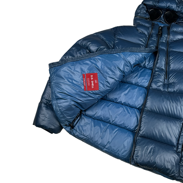 CP Company Blue DD Shell Google Multi Zip Puffer Jacket - Large