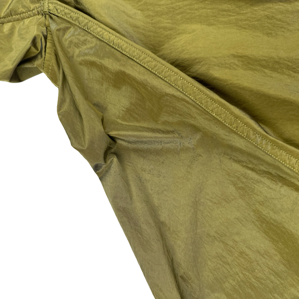 Stone Island 2004 Spellout Yellow Nylon Metal Velvet Lined Jacket - Medium