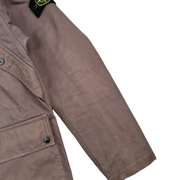 Stone Island 2012 Mauve Thick Cotton Blend Multi Pocket Overshirt Jacket - Large