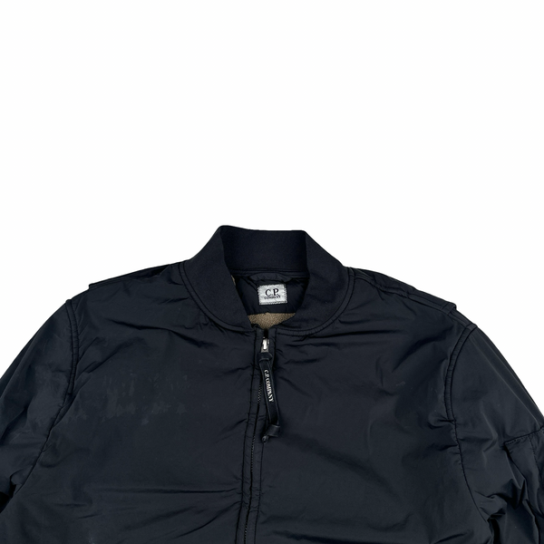 CP Company Black Nycra Stretch Lightweight Bomber Jacket - Large