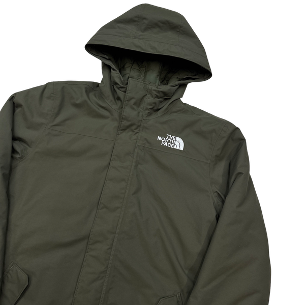 North Face Khaki Dryvent Waterproof Long Padded Jacket - Small