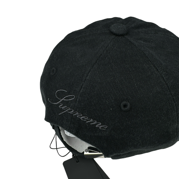 Stone Island X Supreme 2023 Black Canvas Vintage Spellout Cap