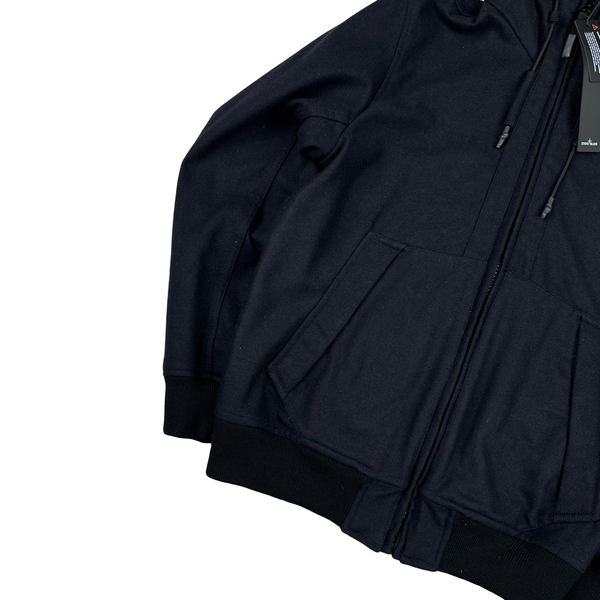 Stone Island Light Navy 2014 Melange Wool Poly Jacket - Medium