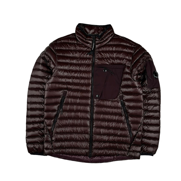 CP Company Burgundy DD Shell Puffer Jacket - Medium