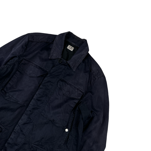CP Company Navy Vintage Poly Cotton Overshirt - Large