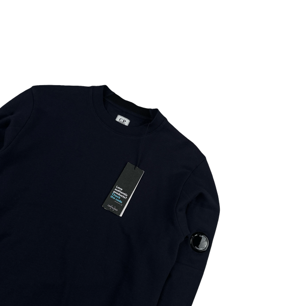 CP Company Navy Lens Viewer Cotton Pullover Jumper - XS