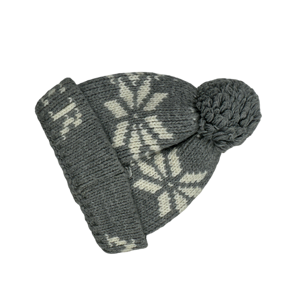 Moncler Grey Thick Wool spell out Beanie