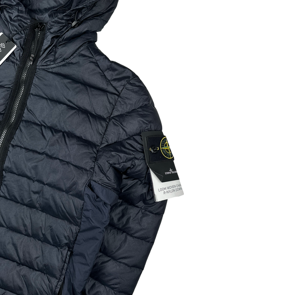 Stone Island 2024 Navy Loom Woven Chambers R-Nylon Down TC Puffer Jacket - Small
