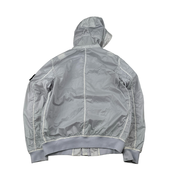 Stone Island 2018 Ice White Lamy Flock Hooded Jacket - Small