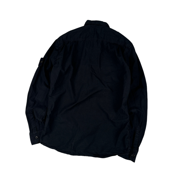 Stone Island 2016 Black Buttoned Double Pocket Overshirt - Medium