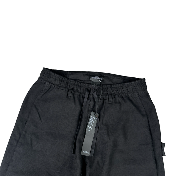Stone Island Shadow Project Black Linen Trousers - Medium