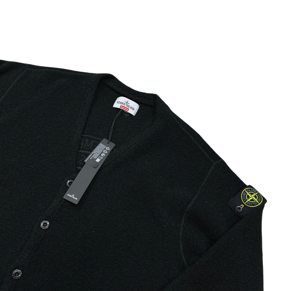Stone Island x Supreme 2023 NEW Black Soft Boucle Back Patch Cardigan - Large