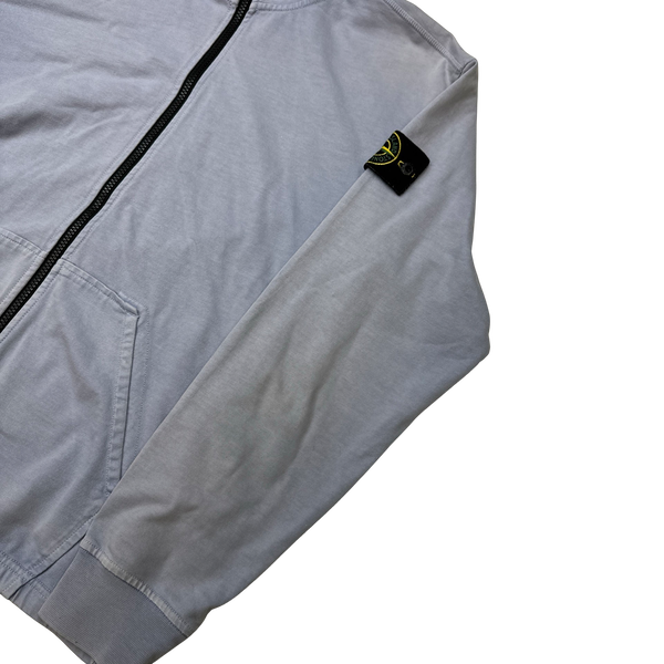 Stone Island 2019 Lavender Purple Cotton Zipped Hoodie - Medium