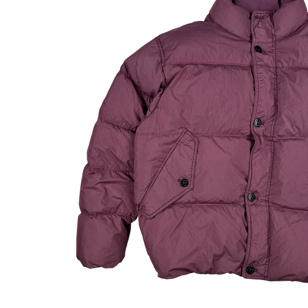 Stone Island 2024 Magenta Crinkle R-NY Down Puffer Jacket - Medium