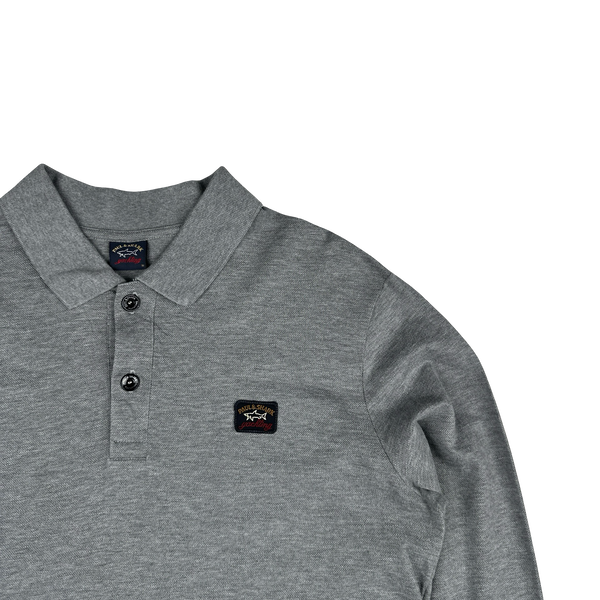Paul & Shark Grey Long Sleeve Polo - Medium