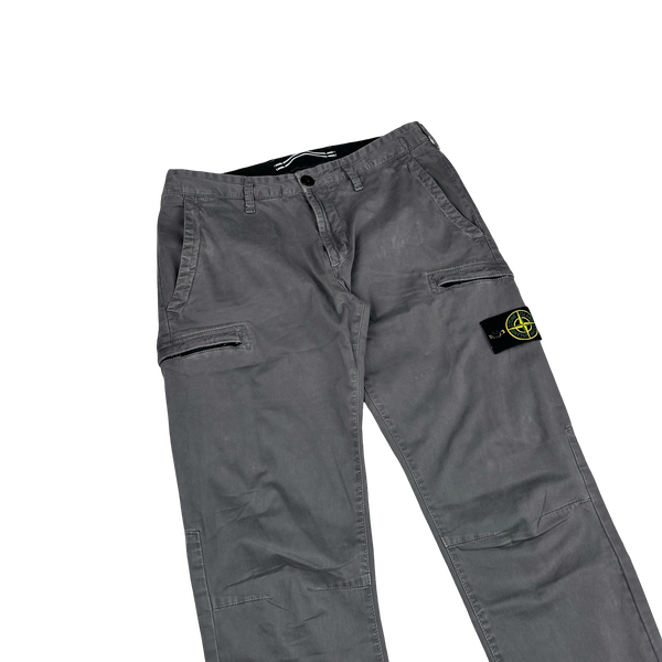 Stone Island 2020 Grey Skinny Fit Cargo Trousers - 30"