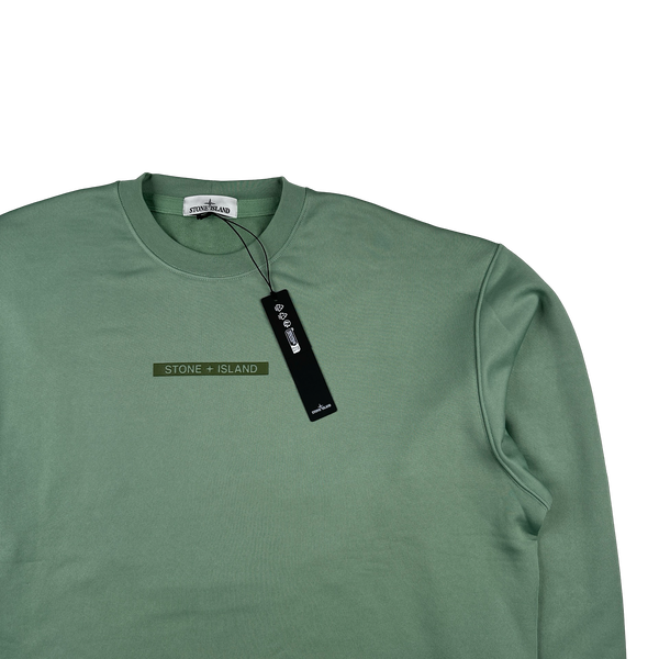 Stone Island 2022 Green Spellout Crewneck Jumper - 3XL