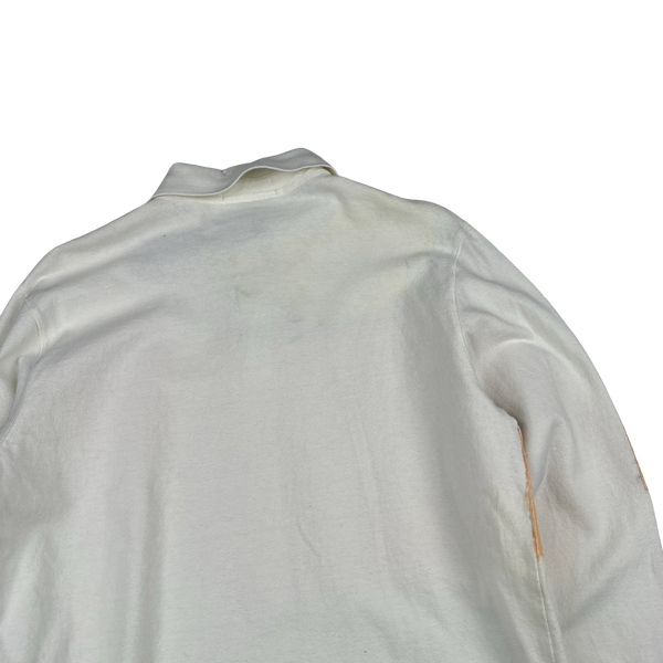 Stone Island 2018 Long Sleeve Thick Cotton Printed Polo Shirt - Large