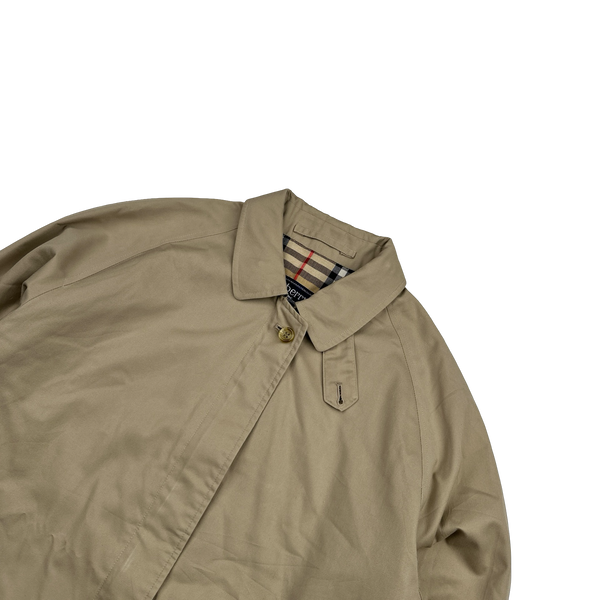 Burberry Nova Check Lined Tan Harrington Jacket - Small