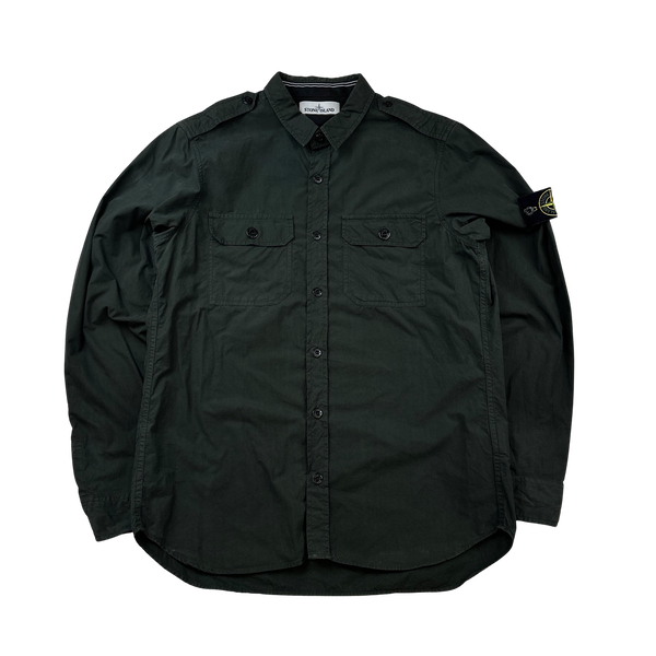 Stone Island 2015 Green Cotton Buttoned Shirt - Large