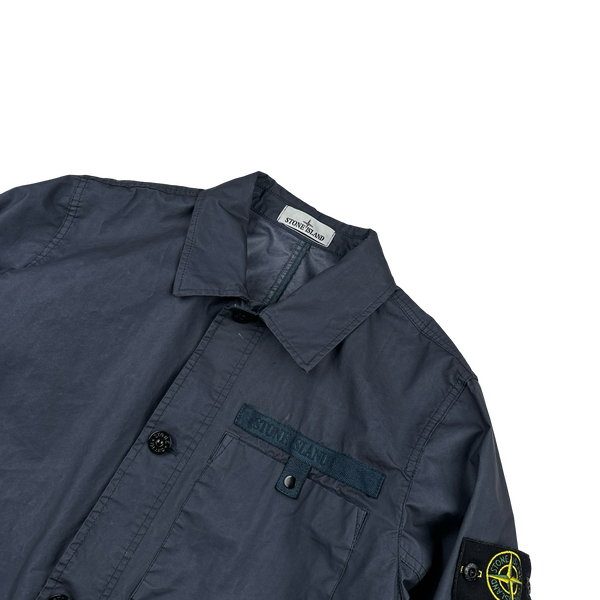 Stone Island 2022 Navy Aggressive Gommato Spellout Jacket - Medium