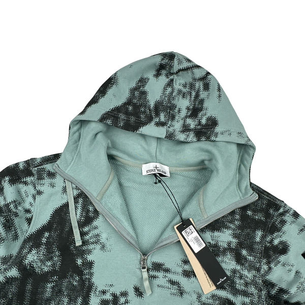 Stone Island 2024 Blue Organic Camouflage Pullover Hoodie - XL