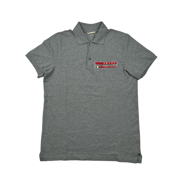 Prada Grey Luna Rossa Cotton Polo Shirt - Medium