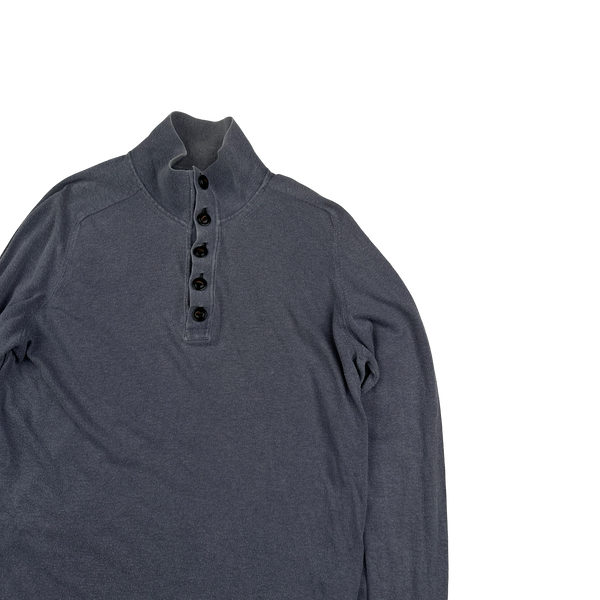CP Company Grey Quarter Buttoned Pullover Knit Jumper - Large