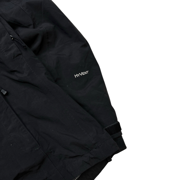 North Face 2 In 1 Black Hyvent Jacket - Small