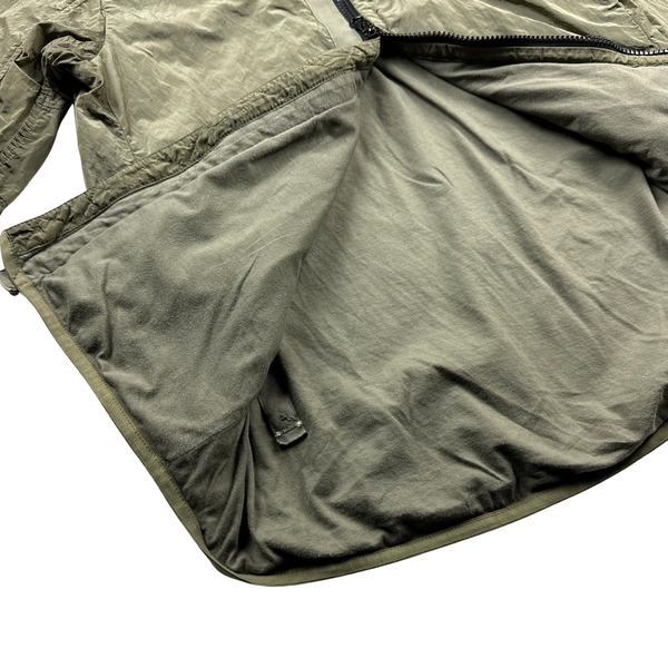 Stone Island Khaki Shimmer Nylon Metal Cotton Lined Overshirt - Medium