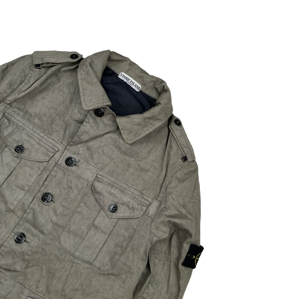 Stone Island 2006 Tan Lino Flax Field Jacket - Medium