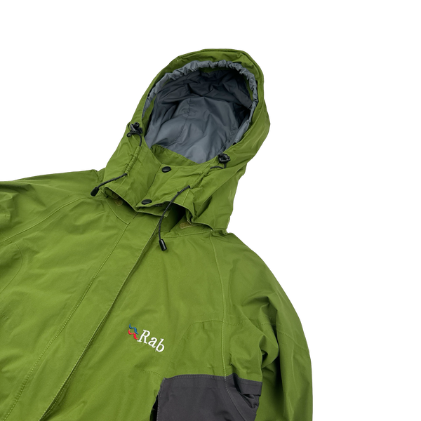 RAB Active Green Colour Block Zipped Raincoat - Women’s Medium
