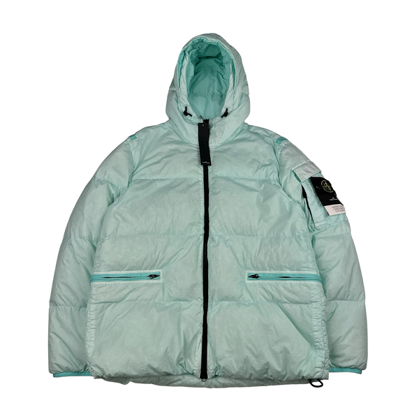 Stone Island 2022 Teal Crinkle R-NY Down Puffer Jacket - XL