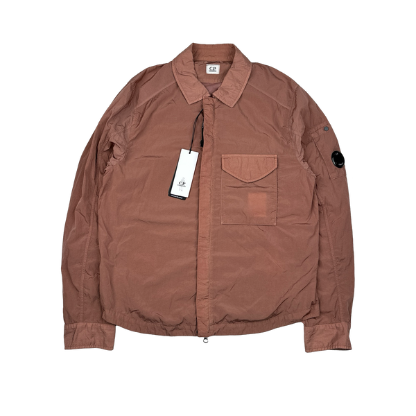 CP Company Rust Pink Chrome Nylon Zipped Overshirt - Medium