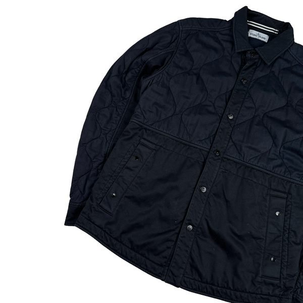 Stone Island Navy Cotton Quilted Overshirt - Large
