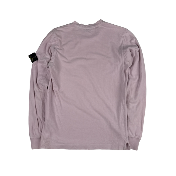 Stone Island 2017 Pink Longsleeve Cotton Top - Small