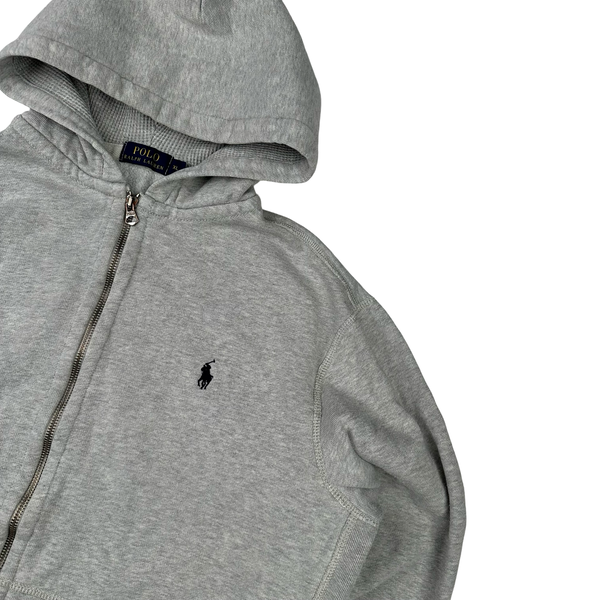 Ralph Lauren Grey Thick Cotton Zipped Hoodie - XL