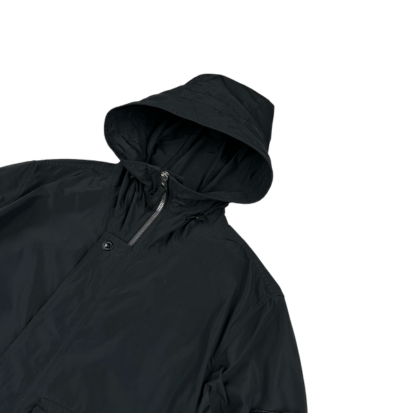 Stone Island 2021 Black Micro Reps Long Jacket - Small