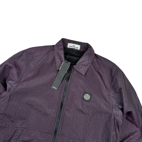 Stone Island Seersucker Purple Nylon Overshirt - Large – Mat's Island