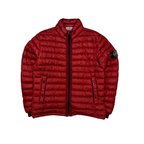 Stone island sales red puffer jacket